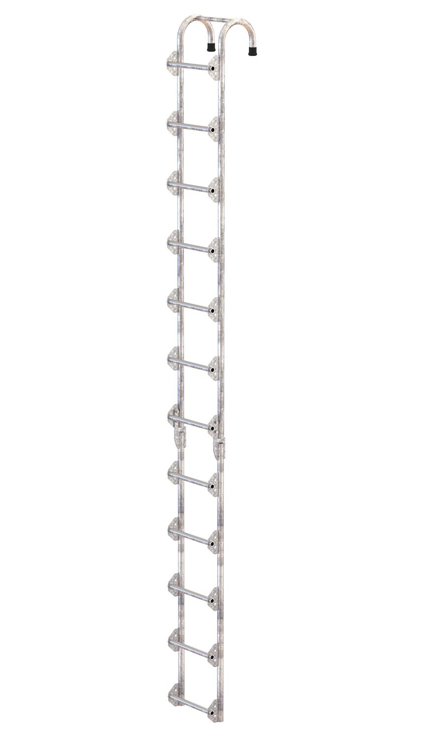 Galvanized Tank Access Ladder 12 Ft. 300 Lb. Capacity Silver