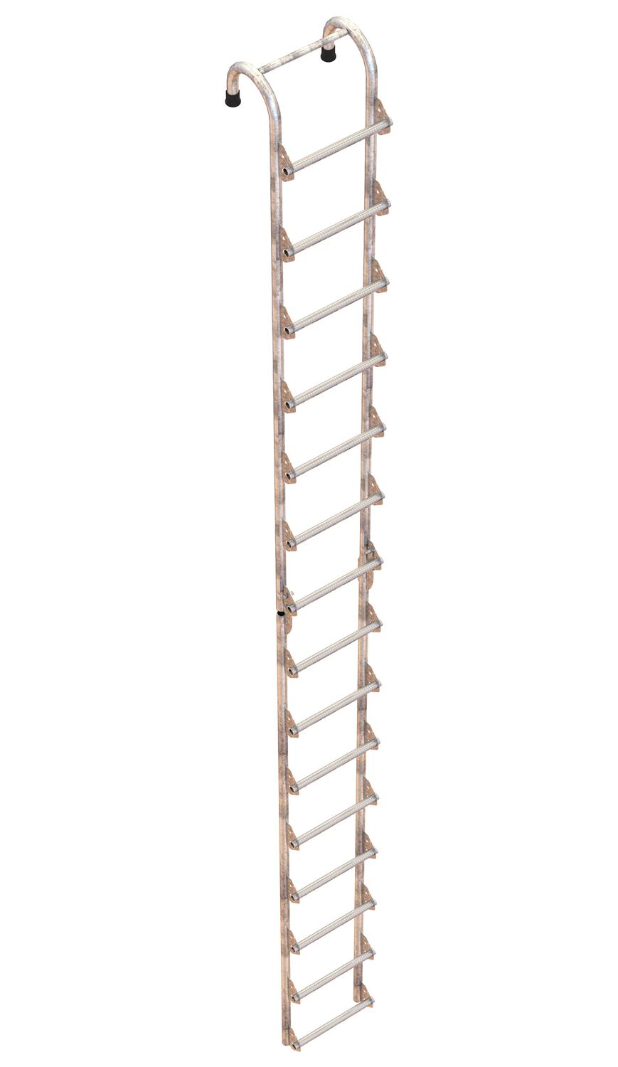 Galvanized Tank Access Ladder 15 Ft. 300 Lb. Capacity Silver
