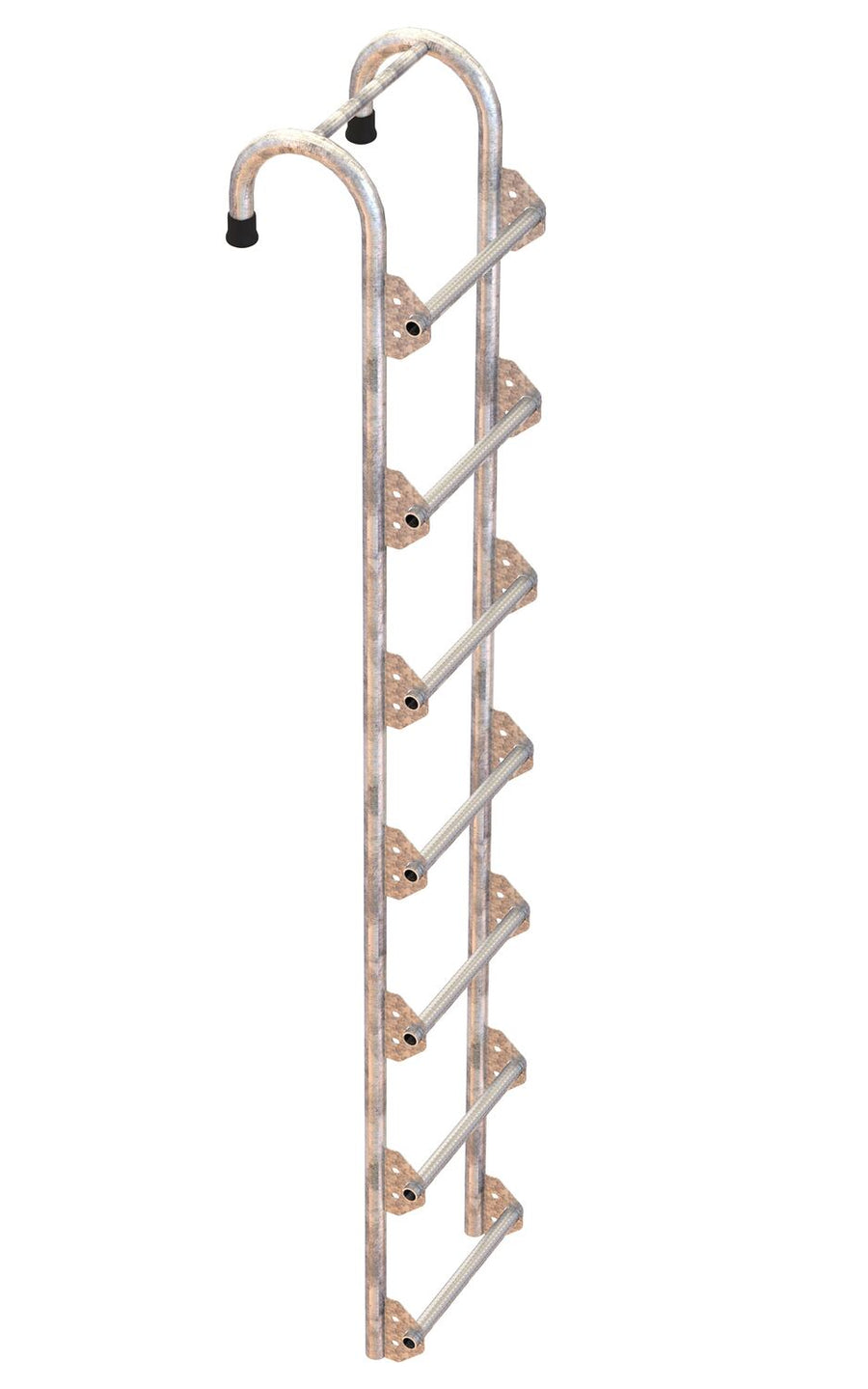 Galvanized Tank Access Ladder 7 Ft. 300 Lb. Capacity Silver