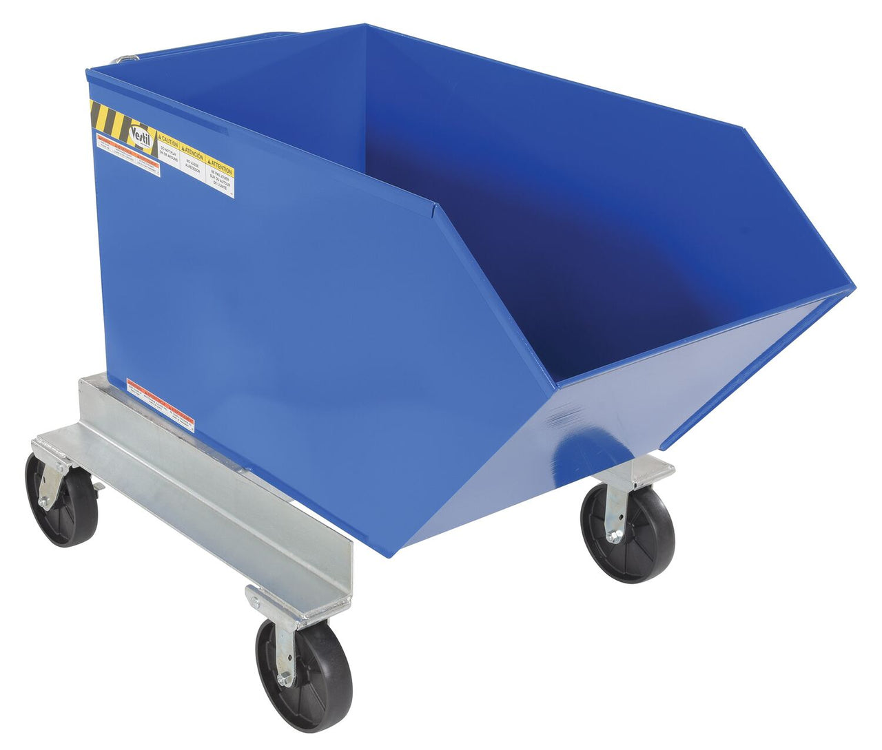 Steel Portable Tilting Hopper 3/4 Cubic Yard 2,000 Lb. Capacity Blue