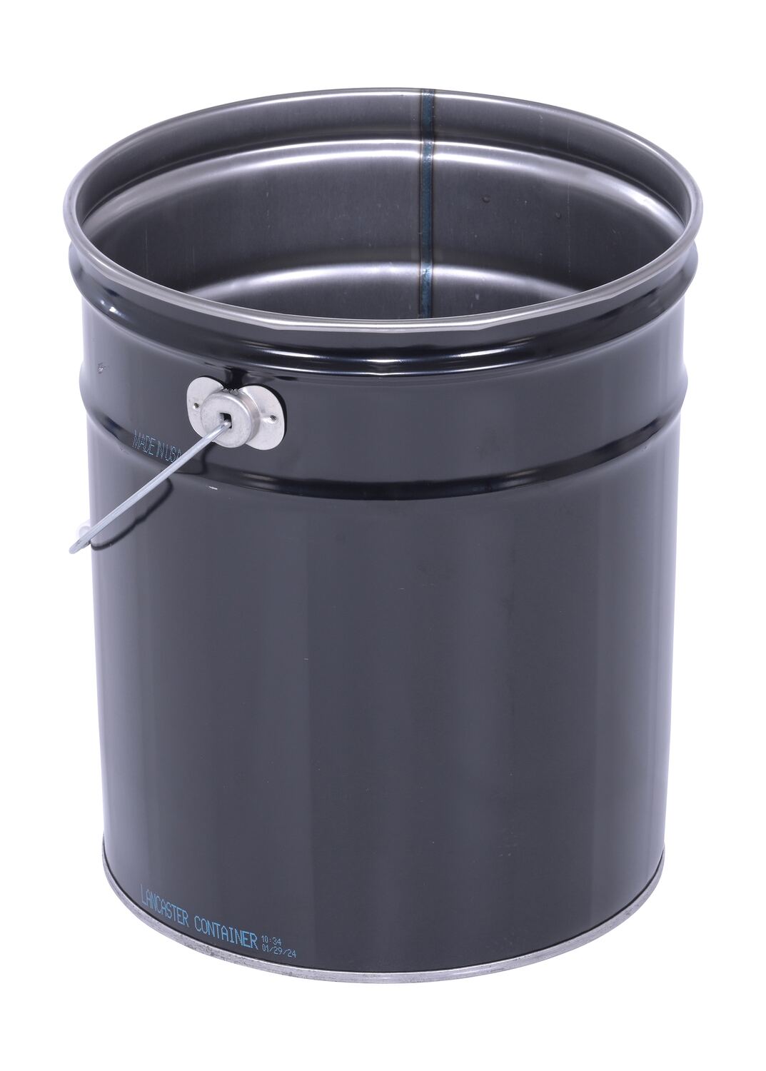 BLACK OPEN HEAD STEEL PAIL 5 GALLON