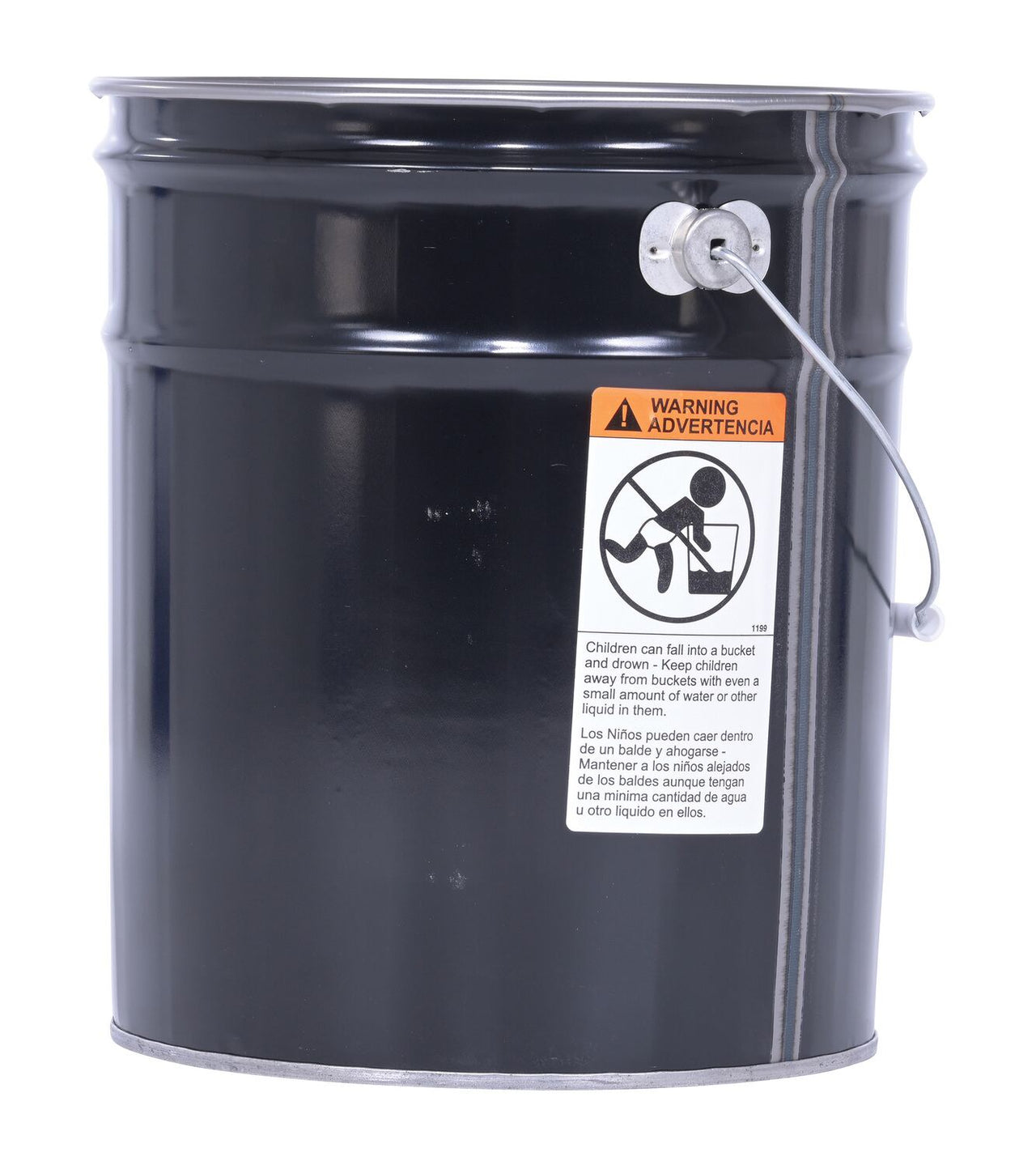 BLACK OPEN HEAD STEEL PAIL 5 GALLON