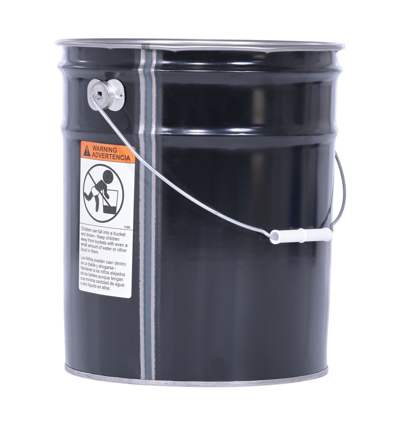 BLACK OPEN HEAD STEEL PAIL 5 GALLON