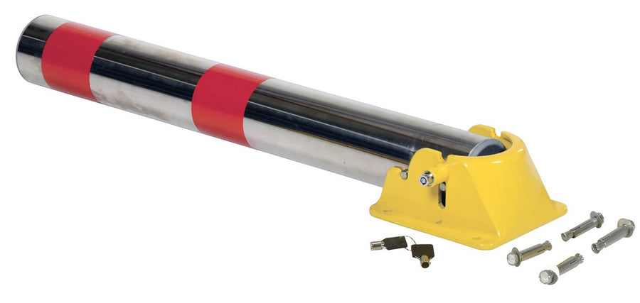 Stainless Steel Fold Down Bollard 8-1/4 In. x 7-1/2 In. x 33-1/2 In. Silver