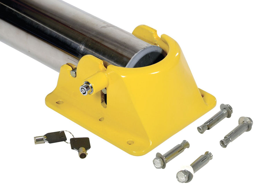 Stainless Steel Fold Down Bollard 8-1/4 In. x 7-1/2 In. x 33-1/2 In. Silver