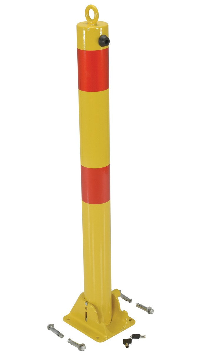 Steel Fold Down Bollard 5-1/8 In. x 5-1/2 In. x 35-1/2 In. Yellow