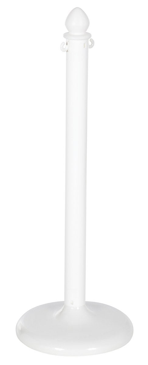 WHITE PLASTIC BARRICADE FLOOR MOUNTING
