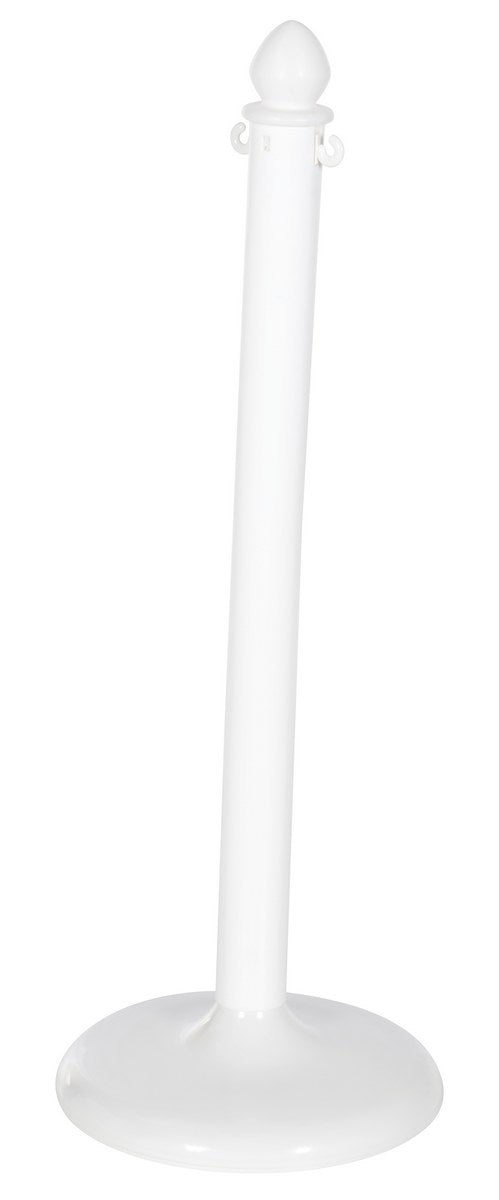 WHITE PLASTIC BARRICADE FLOOR MOUNTING