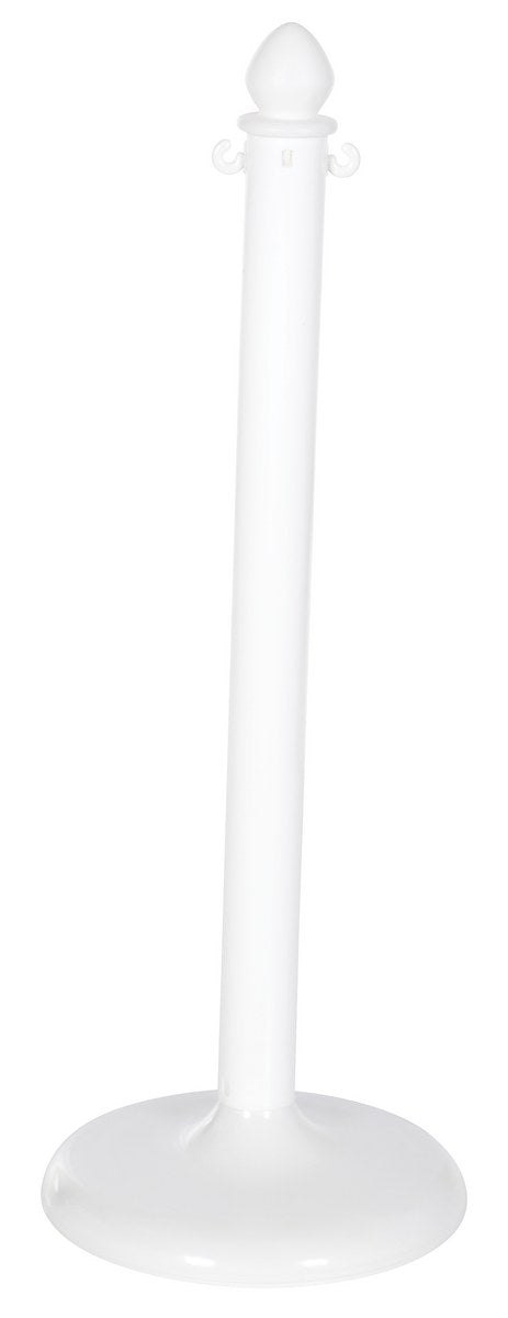 WHITE PLASTIC BARRICADE FLOOR MOUNTING