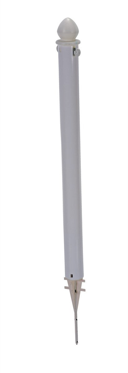 WHITE PLASTIC BARRICADE GROUND STAKE