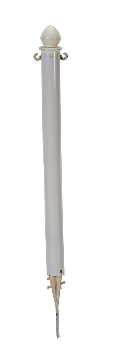 WHITE PLASTIC BARRICADE GROUND STAKE