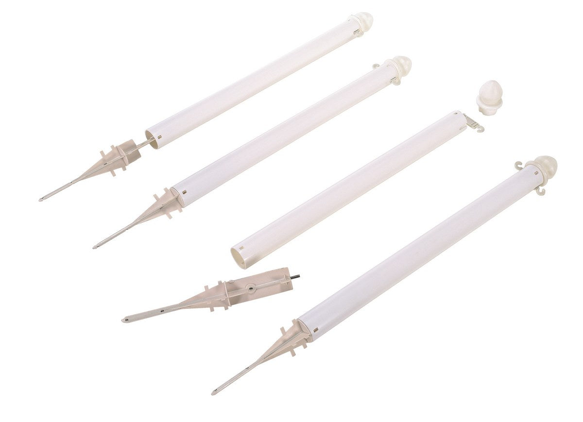 WHITE PLASTIC BARRICADE GROUND STAKE