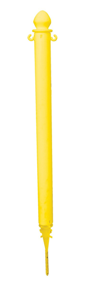 YELLOW PLASTIC BARRICADE GROUND STAKE