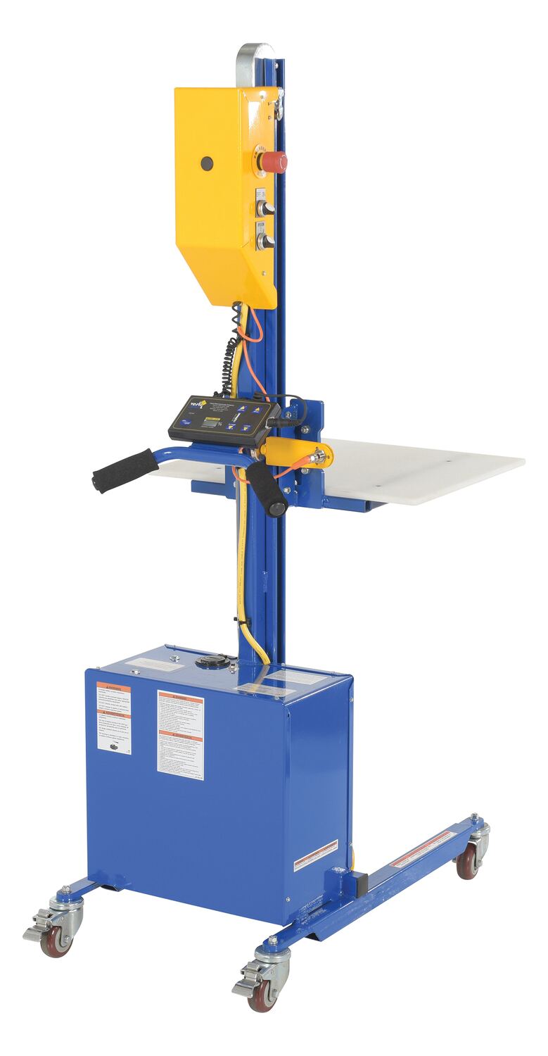 Vestil Steel DC Powered Quick Lift with Auto Height Indexer 175lb Capacity Blue