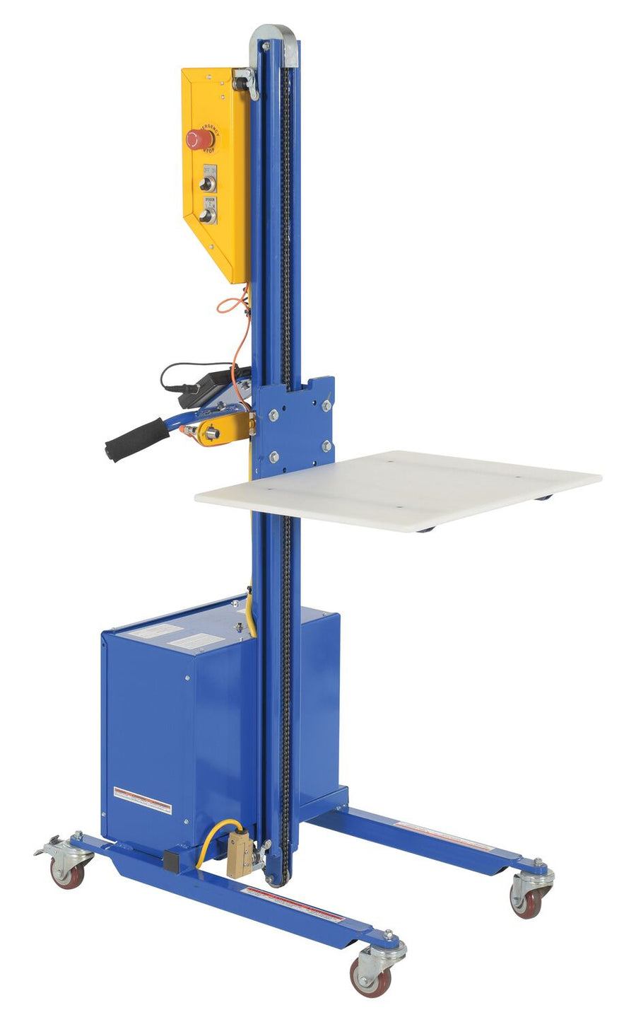 Vestil Steel DC Powered Quick Lift with Auto Height Indexer 175lb Capacity Blue
