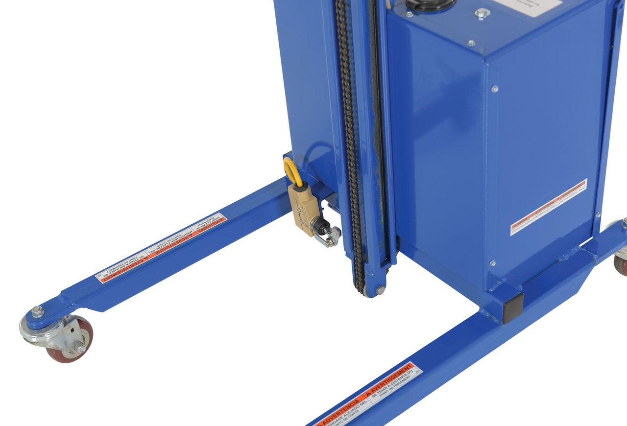 Vestil Steel DC Powered Quick Lift with Auto Height Indexer 175lb Capacity Blue