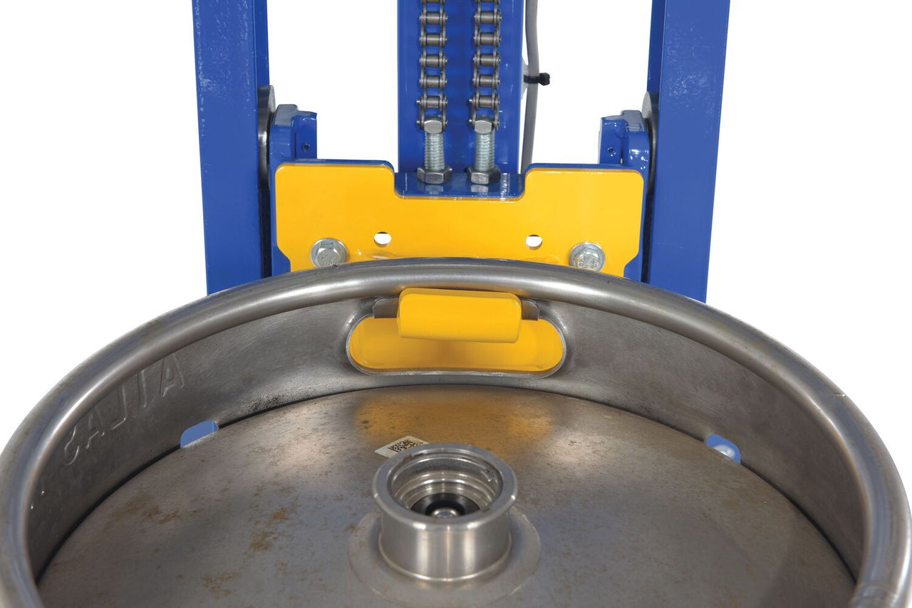 Vestil Steel Quick Lift DC Powered Keg Lift 57 In. Raised Height 400 Lb. Capacity