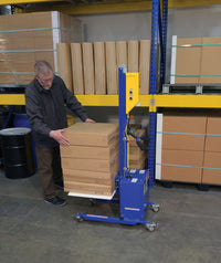Thumbnail for Vestil Steel DC Powered Quick Lift with Auto Height Indexer 175lb Capacity Blue