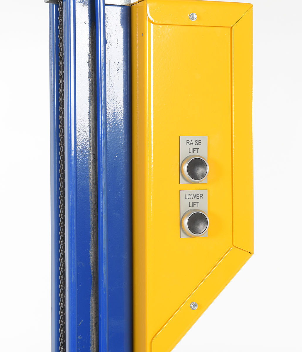 Vestil Steel DC Powered Quick Lift with Auto Height Indexer 175lb Capacity Blue