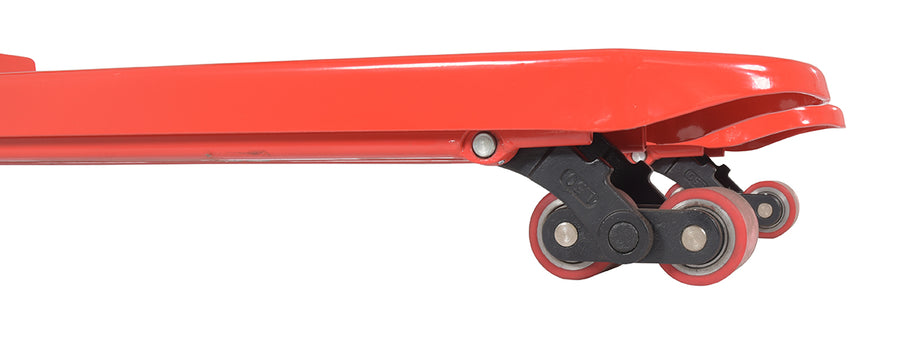 Steel Low Profile Pallet Truck with Scale and Printer 64-1/2 In. x 22-1/2 In. x 48 In. 5000 Lb. Capacity Red
