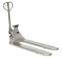 Thumbnail for Stainless Steel Low Profile Pallet Truck with Scale 61-11/16 In. x 20 In. x 48-5/8 In. 5000 Lb. Capacity Silver