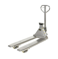 Thumbnail for Stainless Steel Low Profile Pallet Truck with Scale 61-11/16 In. x 20 In. x 48-5/8 In. 5000 Lb. Capacity Silver