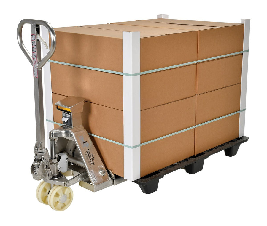 Stainless Steel Low Profile Pallet Truck with Scale 61-11/16 In. x 20 In. x 48-5/8 In. 5000 Lb. Capacity Silver