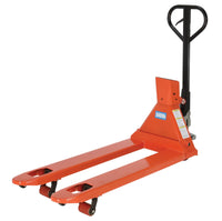 Thumbnail for Steel Trade Legal Low Profile Pallet Truck with Scale 61 In. x 21-1/2 In. x 45 In. 5000 Lb. Capacity Red