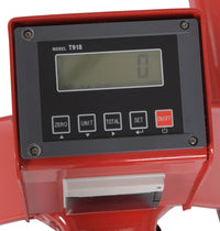 Thumbnail for Steel Trade Legal Low Profile Pallet Truck with Scale and Printer 66 In. x 28 In. x 48 In. 5000 Lb. Capacity Red