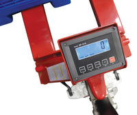 Thumbnail for Steel Trade Legal Low Profile Pallet Truck with Scale 66 In. x 28 In. x 48 In. 5000 Lb. Capacity Red