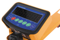 Thumbnail for Steel Low Profile Economy Pallet Truck with Scale 67-1/2 In. x 27 In. x 47 In. 5000 Lb. Capacity Yellow