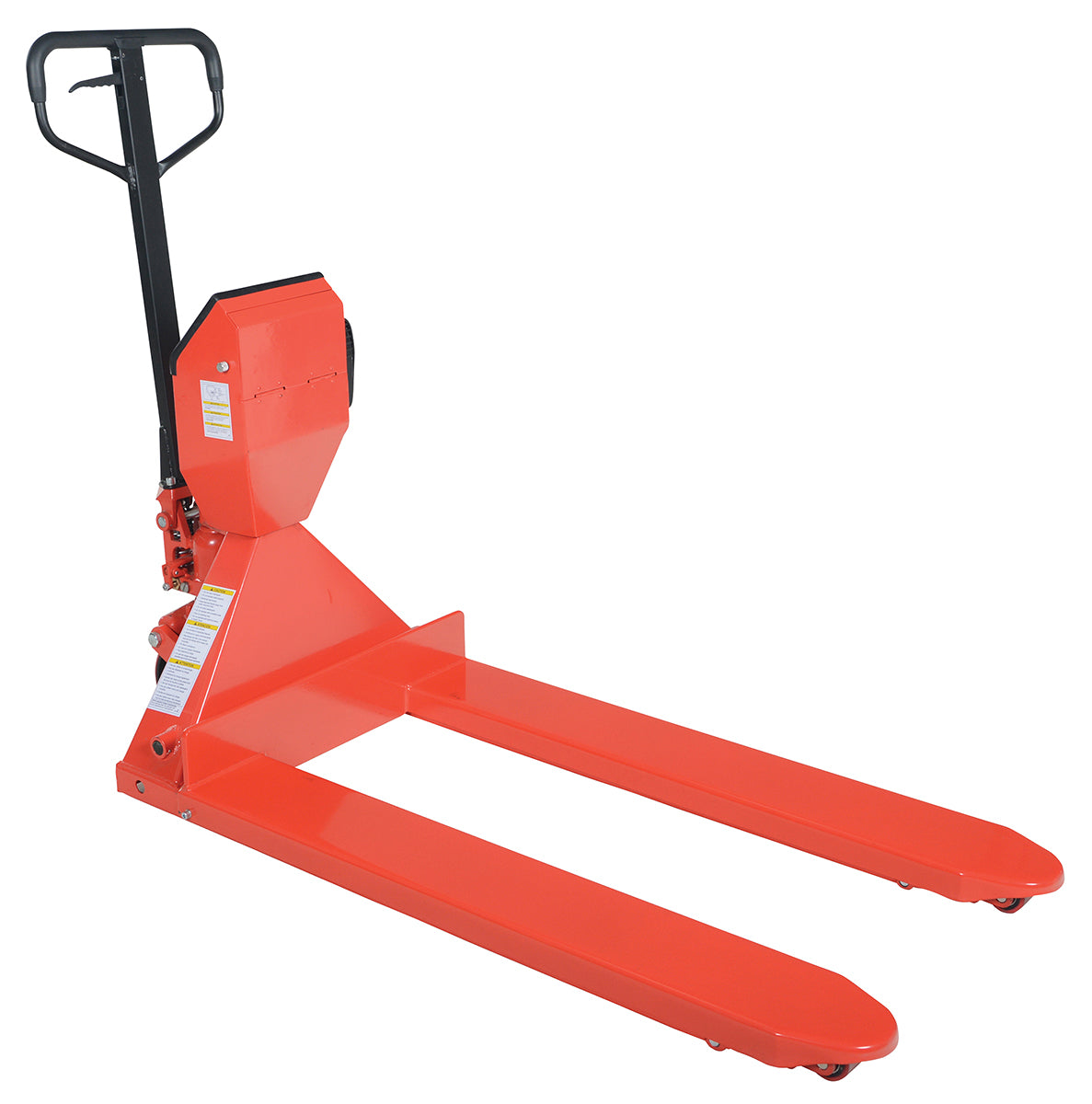 Steel Low Profile Pallet Truck with Scale and Printer 66 In. x 28 In. x 48 In. 5000 Lb. Capacity Red