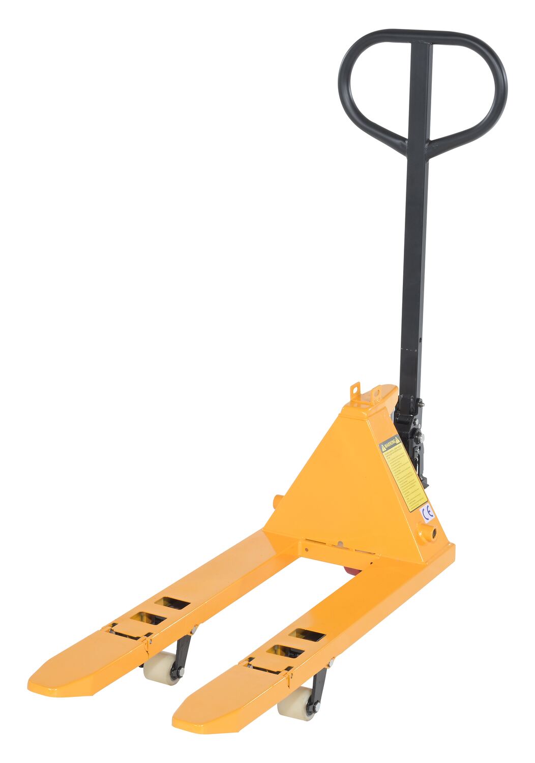 Steel Mini Hand Pallet Truck Fold Down 45 In. x 15 In. x 45 In. 1100 Lb. Capacity Yellow