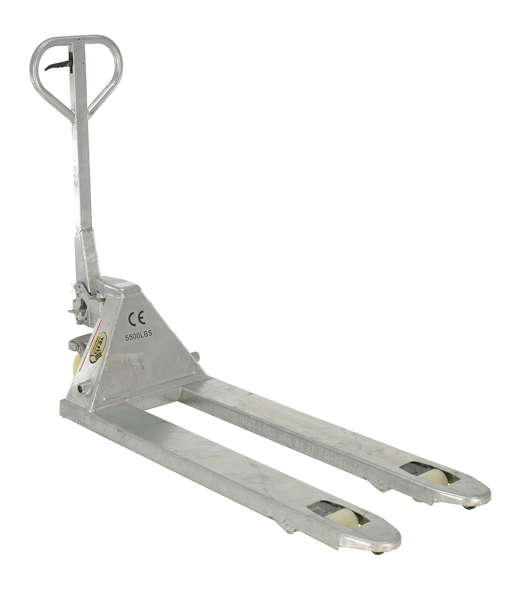 Galvanized Steel Pallet Truck 64 In. x 20-1/2 In. x 48-1/2 In. 5500 Lb. Capacity Gray
