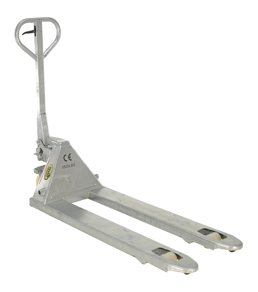 Galvanized Steel Pallet Truck 64 In. x 20-1/2 In. x 48-1/2 In. 5500 Lb. Capacity Gray
