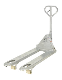 Thumbnail for Galvanized Steel Pallet Truck 64 In. x 20-1/2 In. x 48-1/2 In. 5500 Lb. Capacity Gray