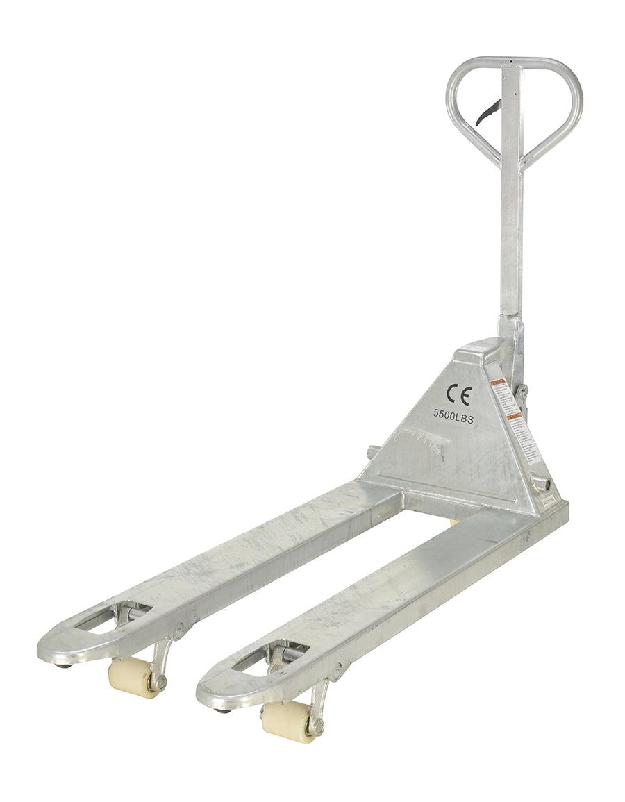 Galvanized Steel Pallet Truck 64 In. x 20-1/2 In. x 48-1/2 In. 5500 Lb. Capacity Gray