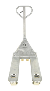 Thumbnail for Galvanized Steel Pallet Truck 64 In. x 20-1/2 In. x 48-1/2 In. 5500 Lb. Capacity Gray