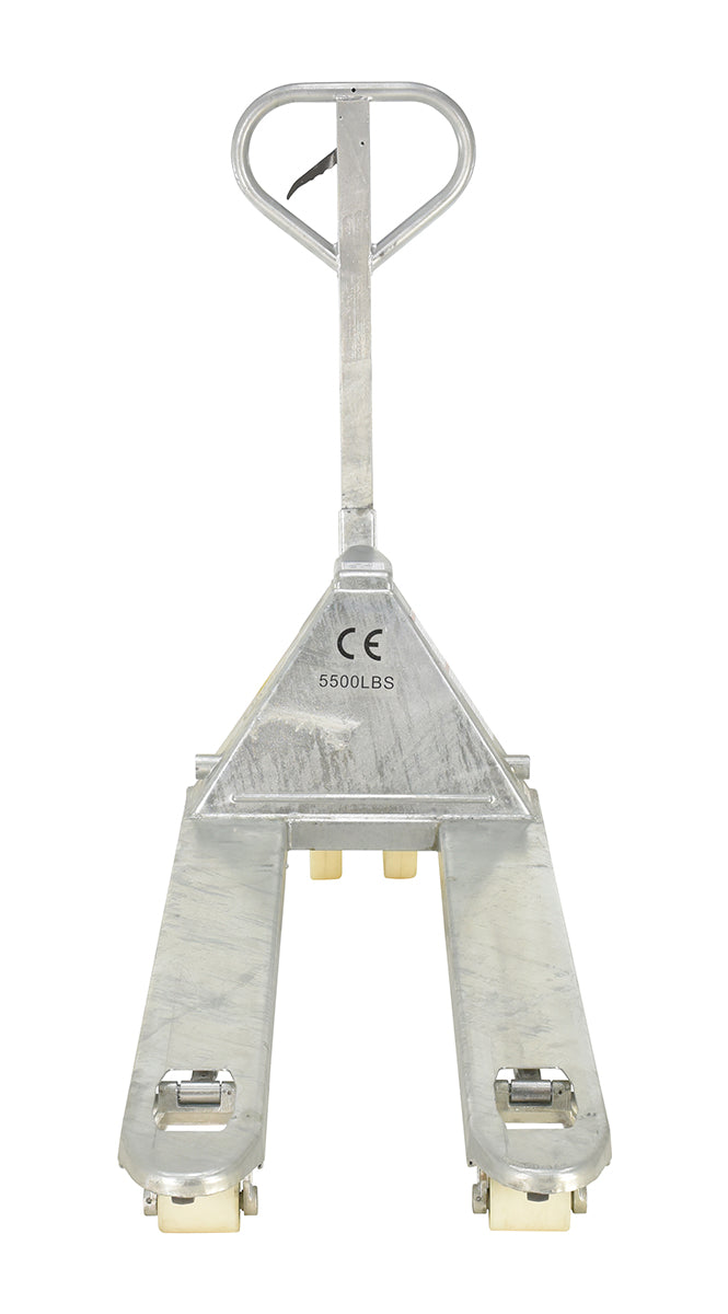 Galvanized Steel Pallet Truck 64 In. x 20-1/2 In. x 48-1/2 In. 5500 Lb. Capacity Gray