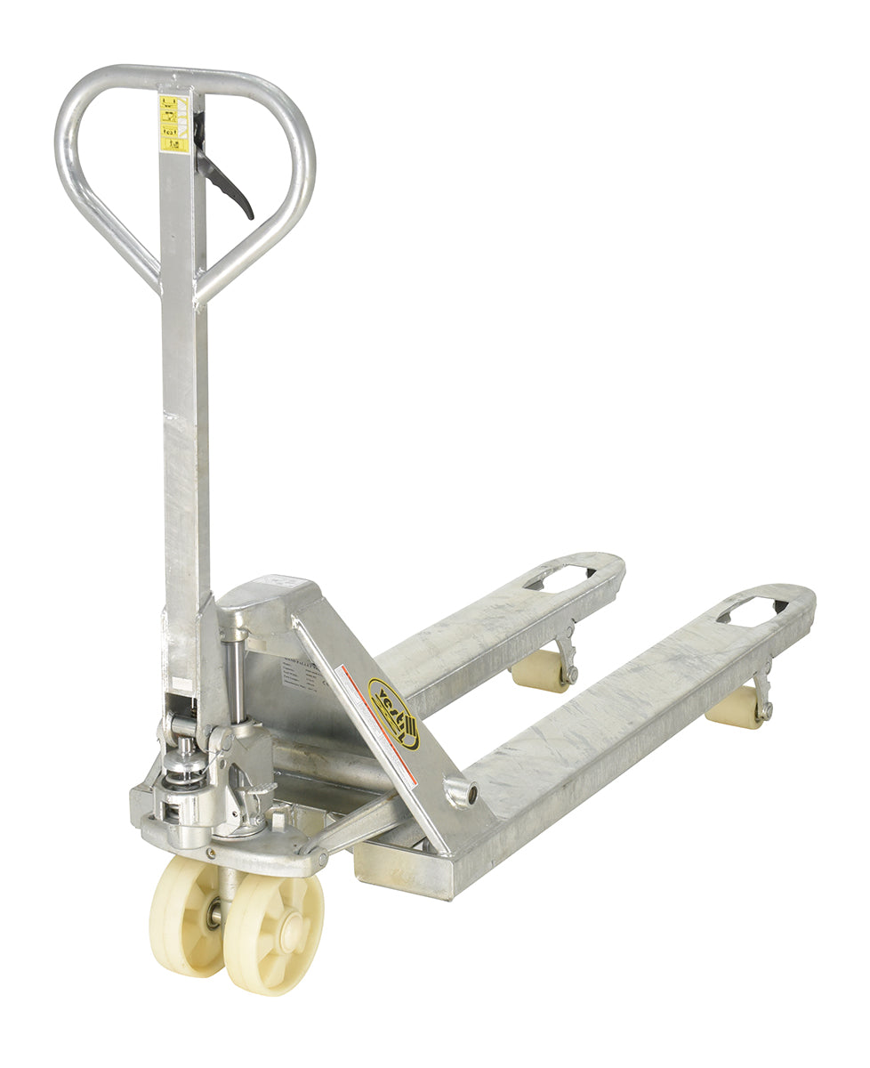 Galvanized Steel Pallet Truck 64 In. x 20-1/2 In. x 48-1/2 In. 5500 Lb. Capacity Gray