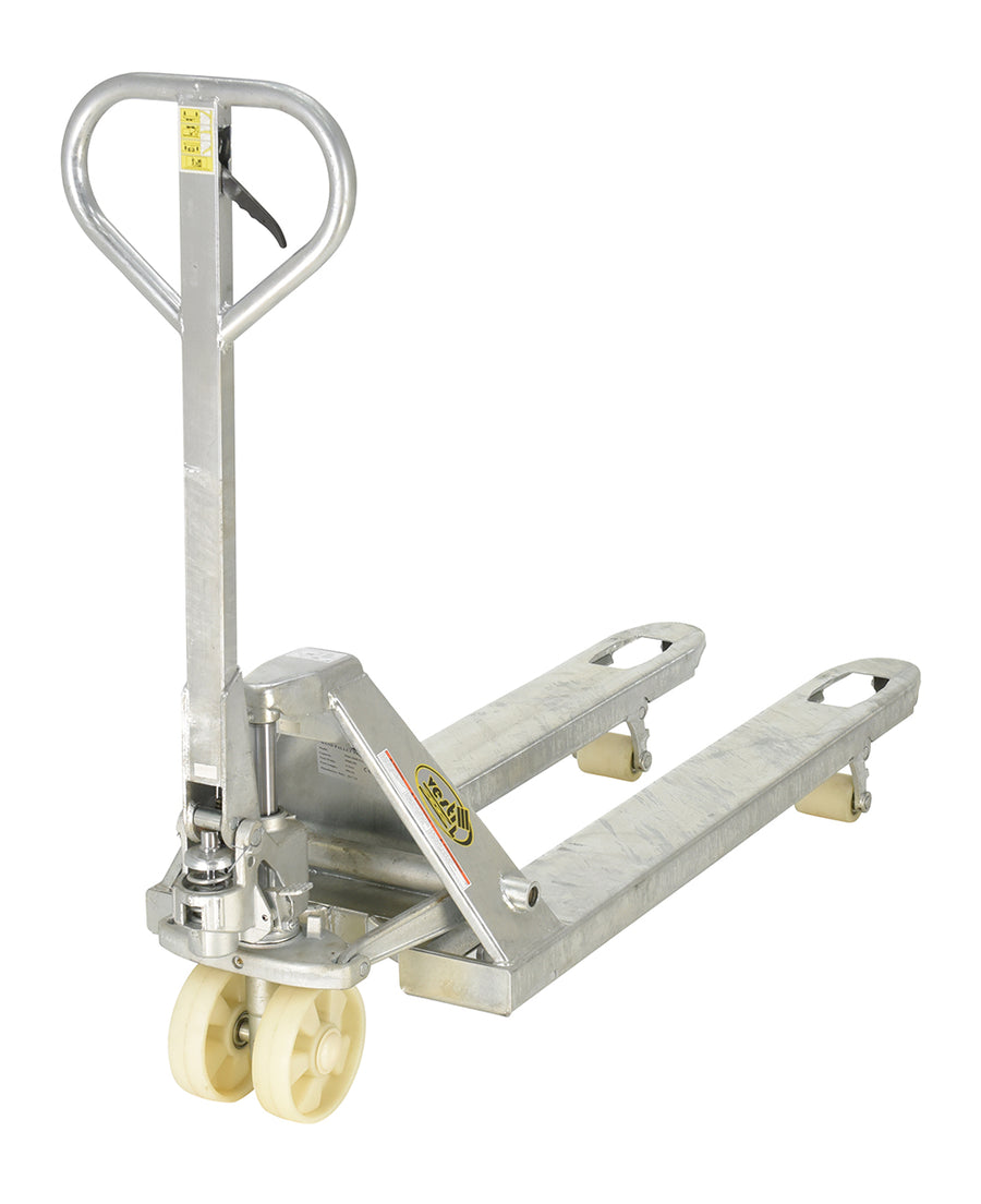 Galvanized Steel Pallet Truck 64 In. x 20-1/2 In. x 48-1/2 In. 5500 Lb. Capacity Gray