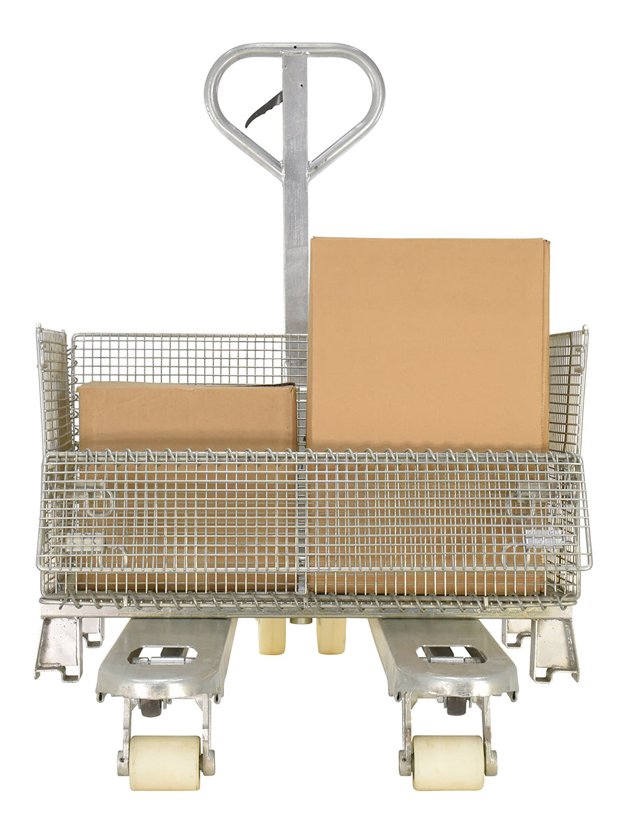 Galvanized Steel Pallet Truck 64 In. x 20-1/2 In. x 48-1/2 In. 5500 Lb. Capacity Gray