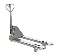 Thumbnail for Stainless Steel Pallet Truck 59 In. x 21-1/2 In. x 48 In. 5500 Lb. Capacity Silver