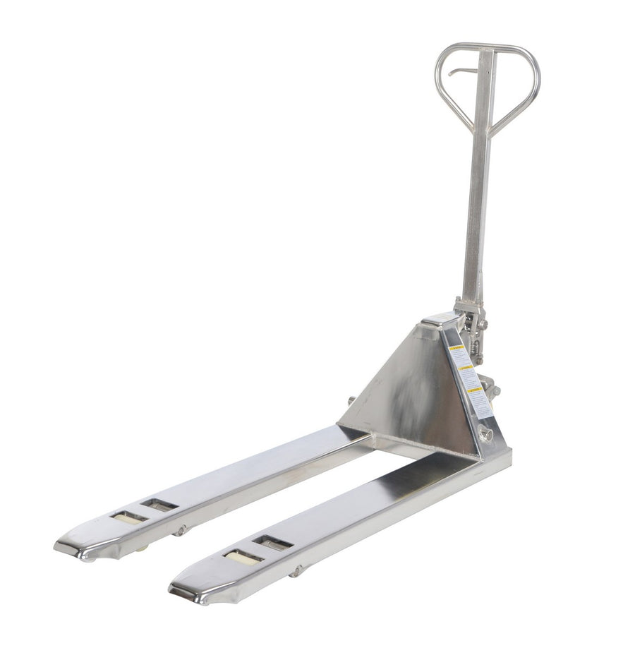 Stainless Steel Pallet Truck 59 In. x 21-1/2 In. x 48 In. 5500 Lb. Capacity Silver