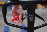 Thumbnail for Vestil Steel Ergonomic Power Assist Pallet Truck 27 In. x 48 In. 5000 Lb. Capacity Blue