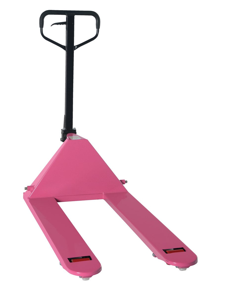 Steel Pallet Truck 63 In.x 27 In. x 48 In. 5500 Lb. Capacity Pink