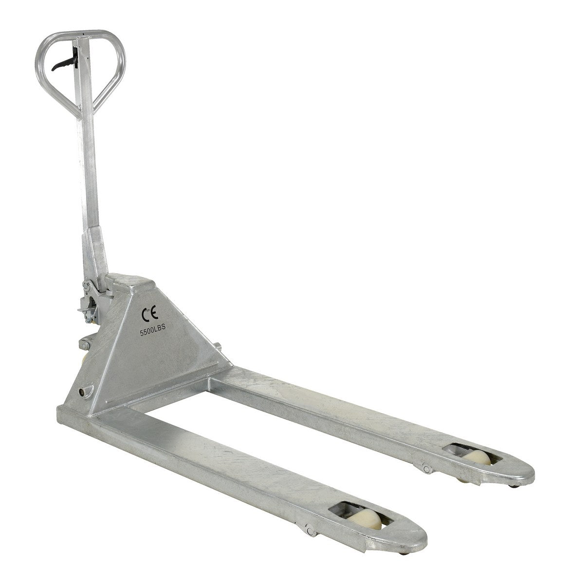 Galvanized Steel Pallet Truck 62 In. x 27 In. x 48 In. 5500 Lb. Capacity Gray