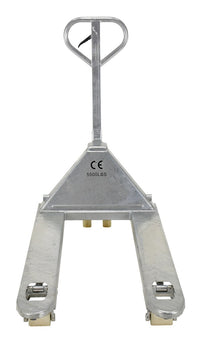 Thumbnail for Galvanized Steel Pallet Truck 62 In. x 27 In. x 48 In. 5500 Lb. Capacity Gray