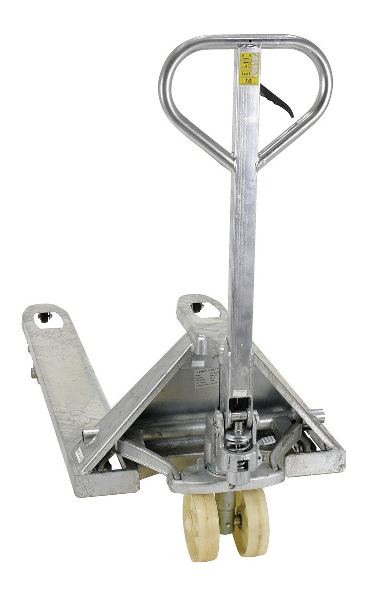 Galvanized Steel Pallet Truck 62 In. x 27 In. x 48 In. 5500 Lb. Capacity Gray
