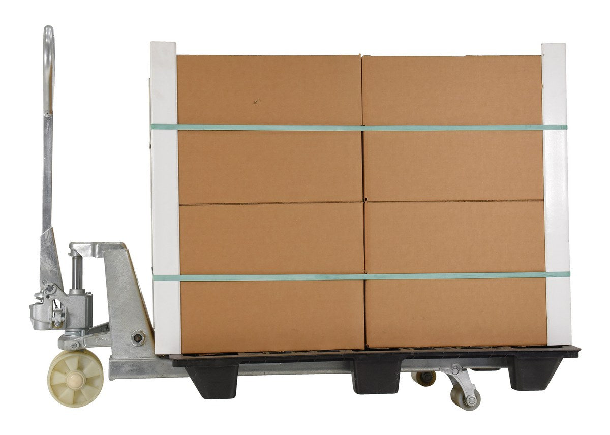 Galvanized Steel Pallet Truck 62 In. x 27 In. x 48 In. 5500 Lb. Capacity Gray